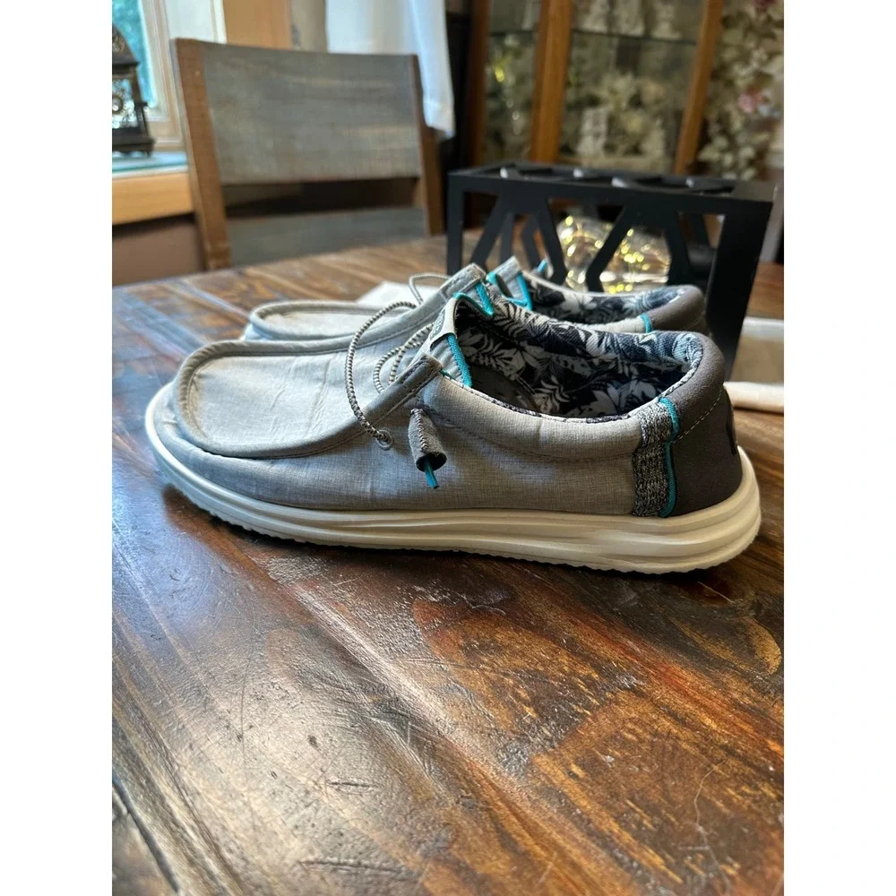 Hey Dude Wally H2O Graphite Grey Mesh Loafers Mens 12 Boardwalk Shoes 40013-014